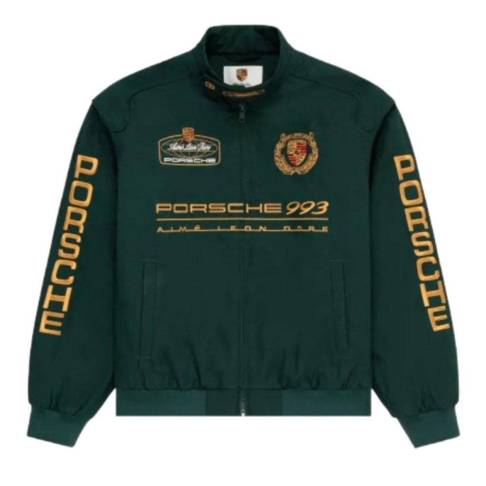 ALD × Porsche 993 Turbo Green Biker Jacket
