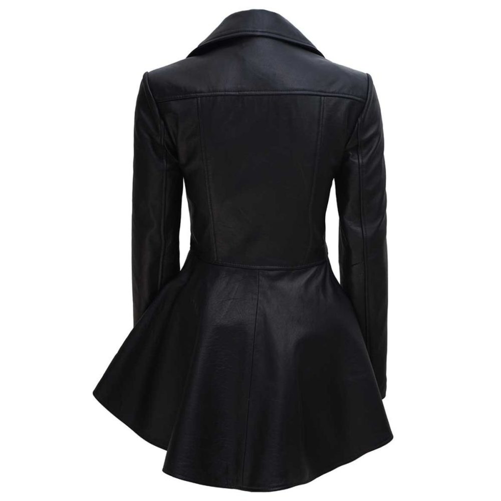 Black Peplum Leather Jacket
