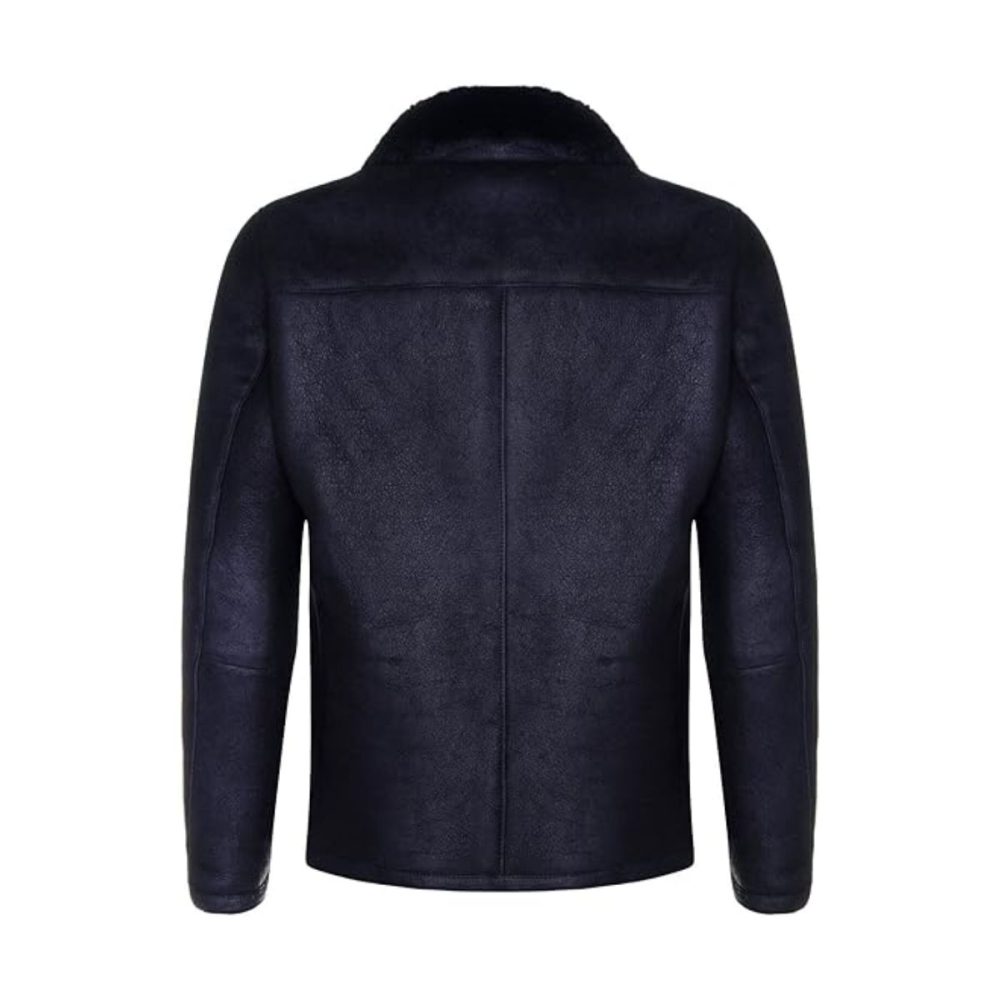 Black Retro B3 RAF Aviator Leather Jacket