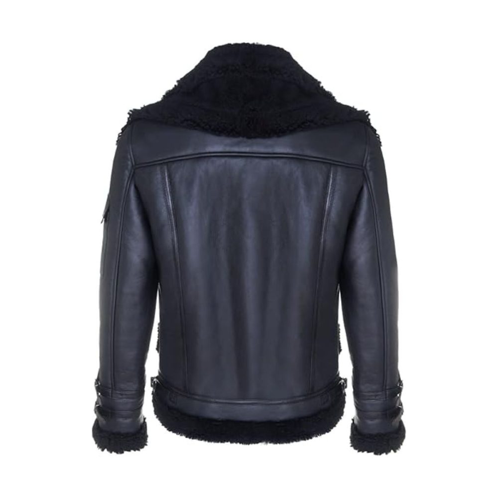 Black Retro RAF B3 Aviator Leather Jacket