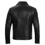 Black Trucker Leather Jacket