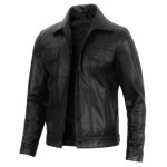 Black Trucker Leather Jacket