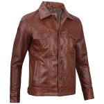 Brown Trucker Leather Jacket