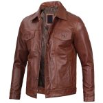 Brown Trucker Leather Jacket