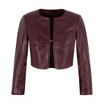 Cherry Bolero Cropped Leather Jacket
