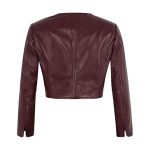 Cherry Bolero Cropped Leather Jacket