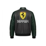Ferrari Inspired Green Racing Leather Jacket