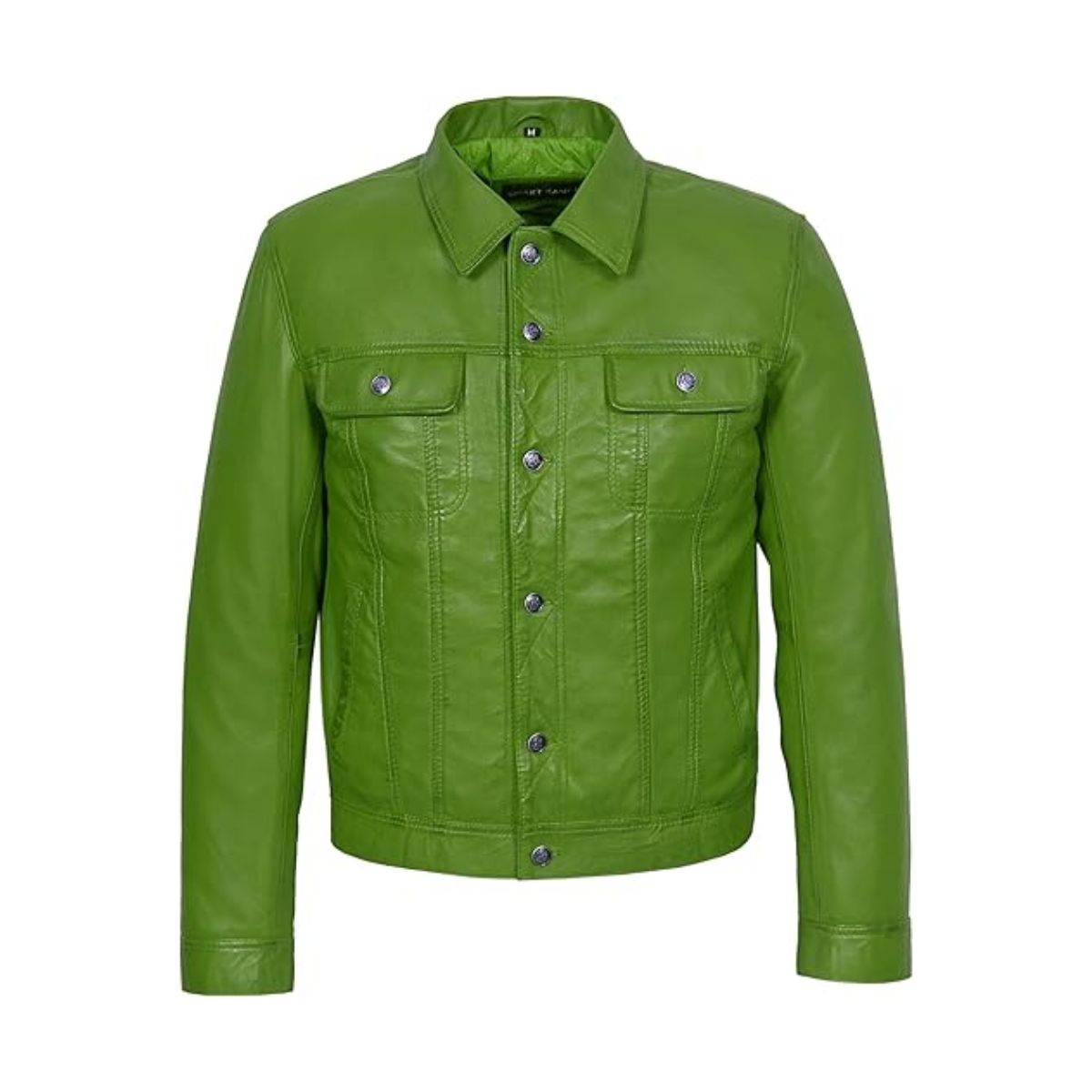 lime-green-leather-trucker-jacket (1) Lime Green Leather Trucker Jacket