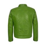 Lime Green Leather Trucker Jacket
