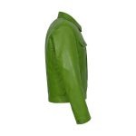 Lime Green Leather Trucker Jacket