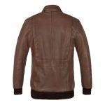 Mens Anthony Brown Leather Bomber Jacket