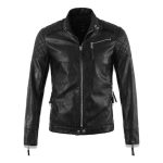 Mens Skull and Crossbones Leather Jacket