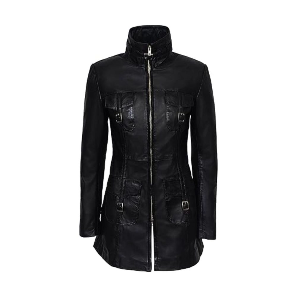 Mistress Black Vintage Leather Coat