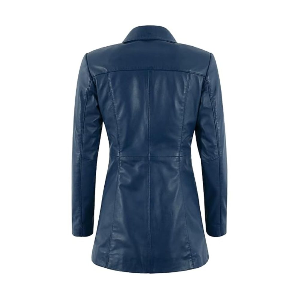 Mistress Blue Vintage Leather Coat