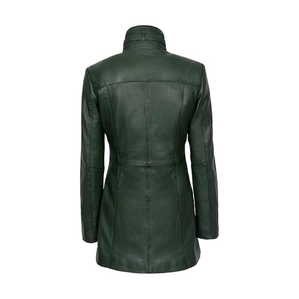 Mistress Green Vintage Leather Coat