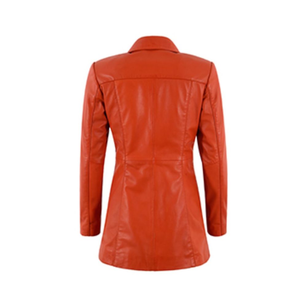 Mistress Orange Vintage Leather Coat