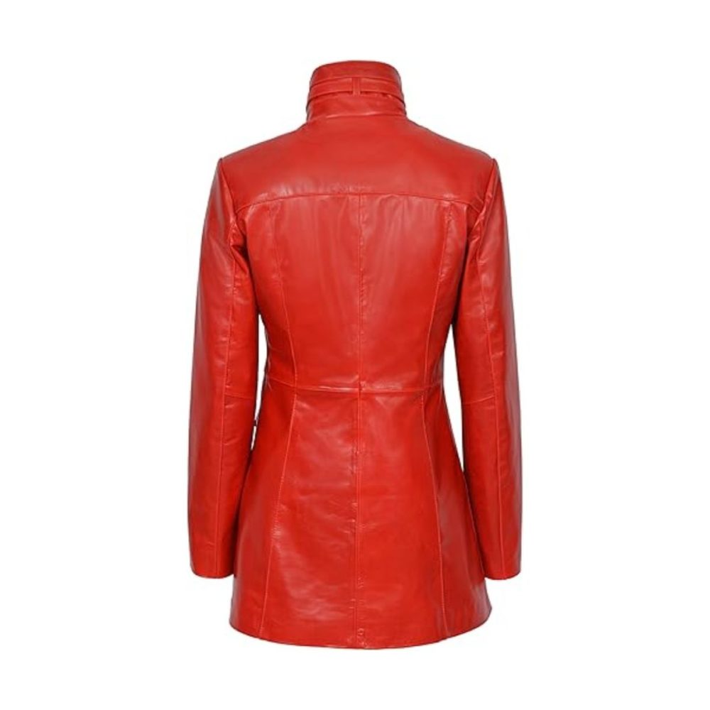 Mistress Red Vintage Leather Coat