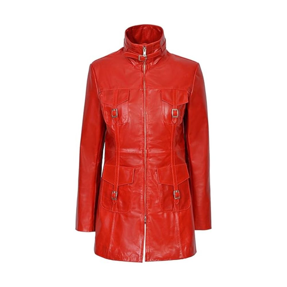 Mistress Red Vintage Leather Coat