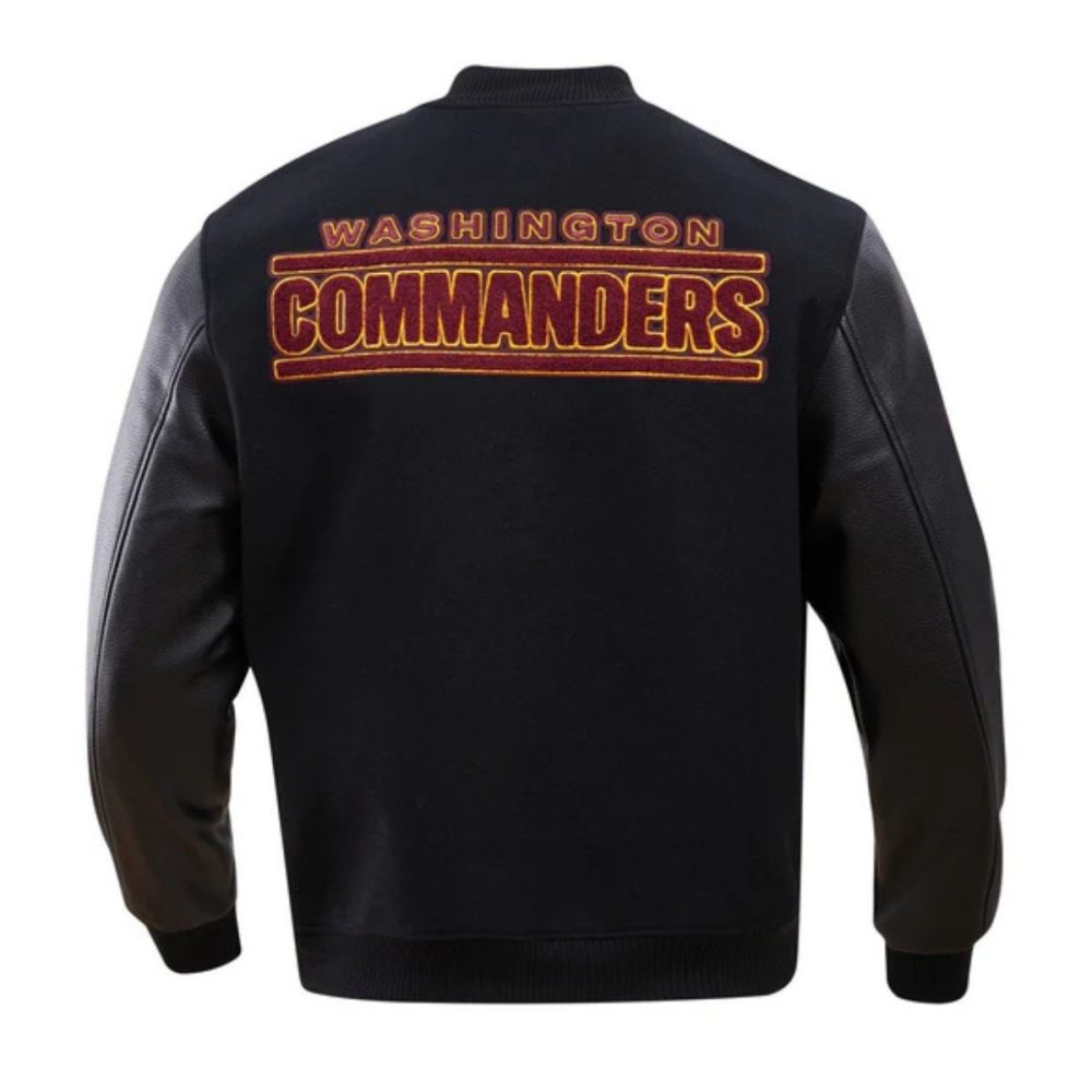 NFL Washington Commanders Black Varsity Jacket