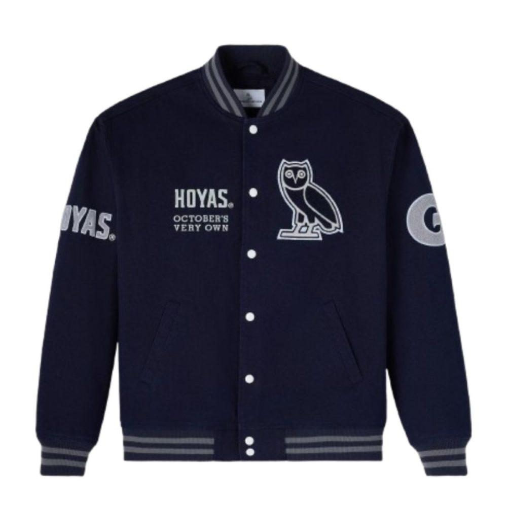 OVO x Georgetown Hoyas Navy Varsity Jacket