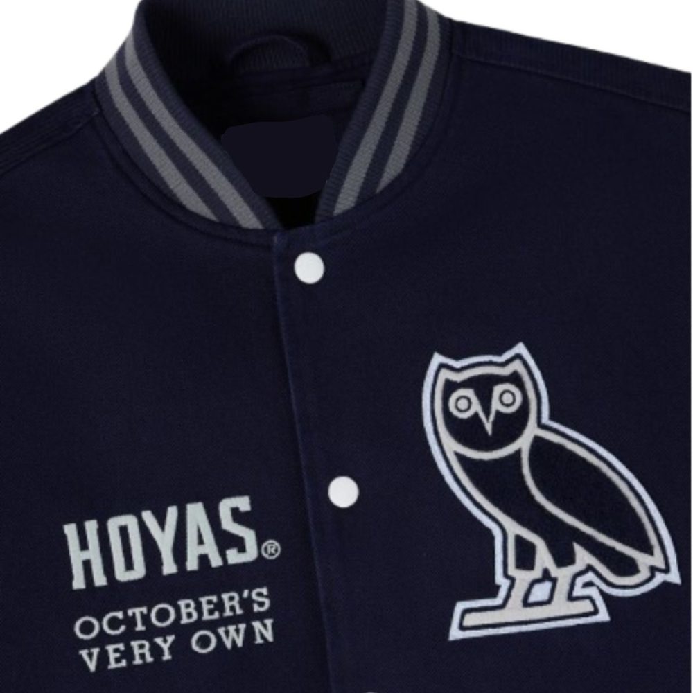 OVO x Georgetown Hoyas Navy Varsity Jacket