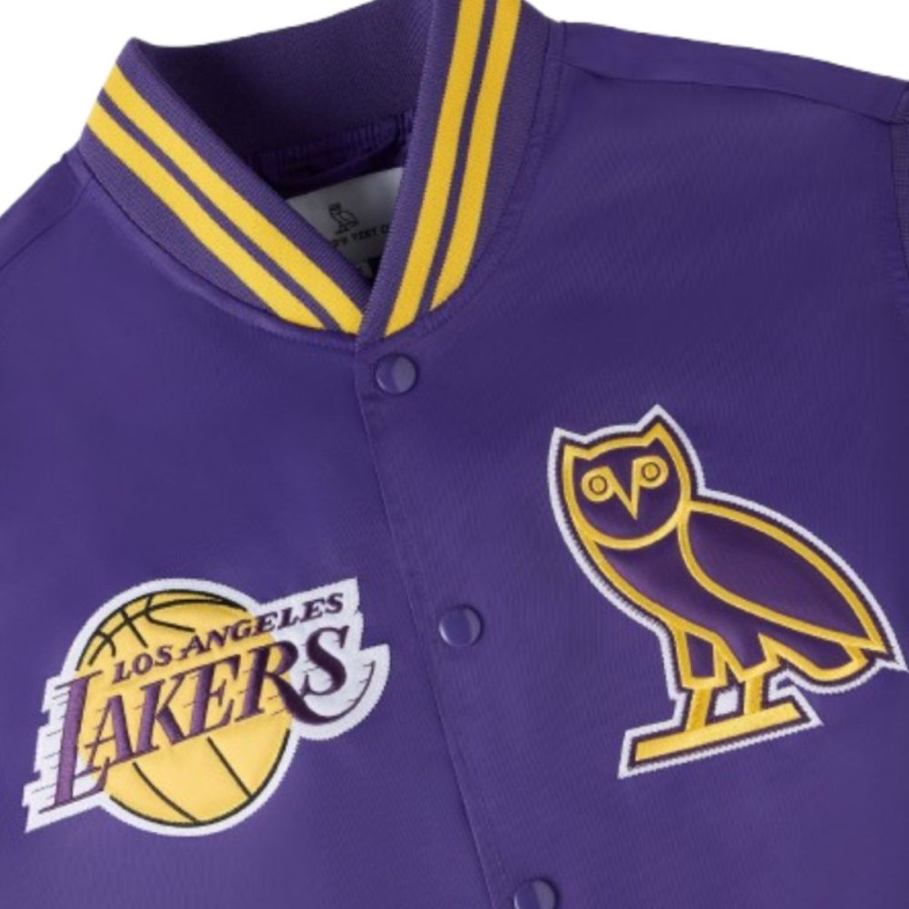 OVO x NBA Los Angeles Lakers Satin Varsity Jacket
