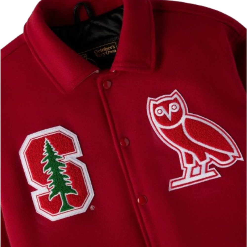 OVO x Stanford Campus Red Varsity Jacket
