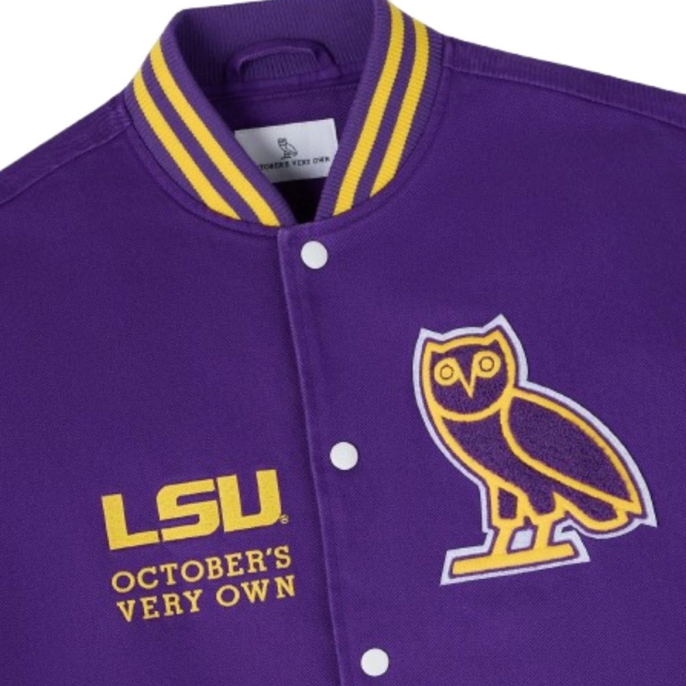 OVO x LSU Tigers Purple Varsity Jacket