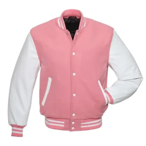 Pink and White Varsity Jacket