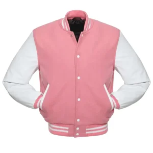 Pink and White Varsity Jacket