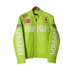 Premium Lime Green Ferrari Racing Leather Jacket