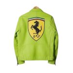 Premium Lime Green Ferrari Racing Leather Jacket