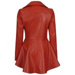 Red Peplum Leather Jacket