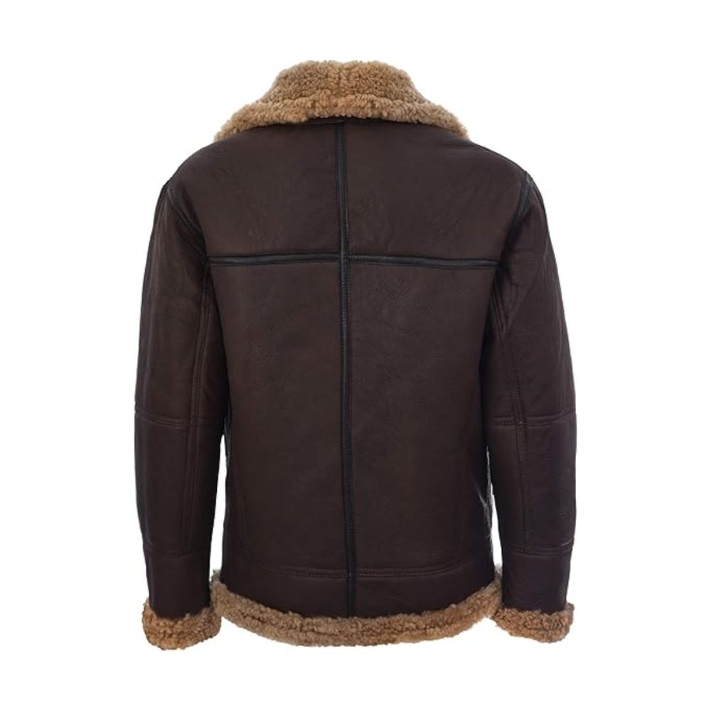 Vinatge Ginger Brown Aviator Shearling Leather Jacket