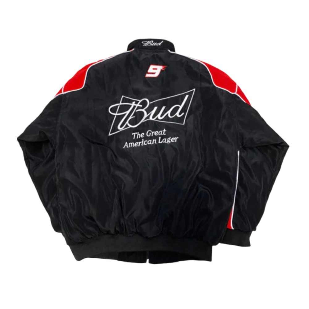 Vintage Black Budweiser Racing Jacket