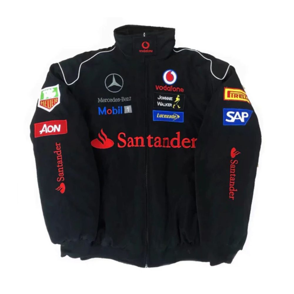 Vintage Black Mercedes-Benz Racing Jacket