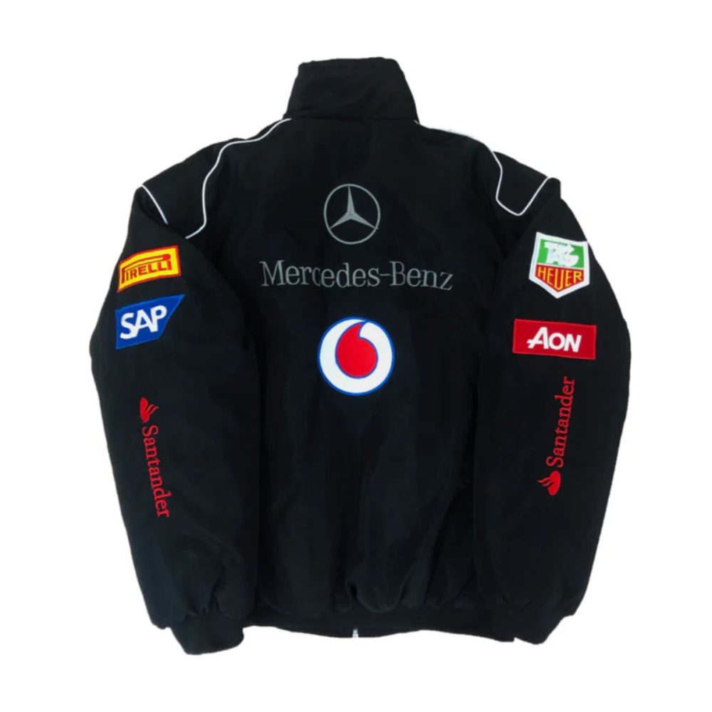Vintage Black Mercedes-Benz Racing Jacket