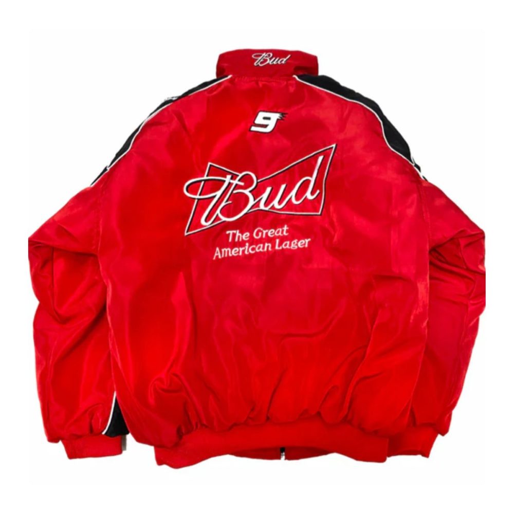 Vintage Red Budweiser Racing Jacket