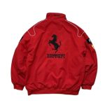 Vintage Red Ferrari Racing Bomber Jacket