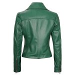 Womens Green Motorcycle Leather Jacket